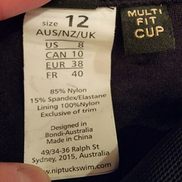 NipTuck- Swimsuit black lace up size 8 - Picture 4 of 6